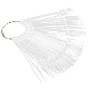 50 Nail Color Display Tips for Gel Polish & Art Design Sticks Fan Shape Sample